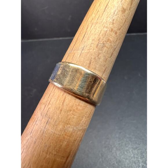 Vintage 14K Yellow Gold Wide Band Ring – Size 7 - Picture 2 of 14